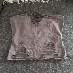 Gray Cut Tube Top